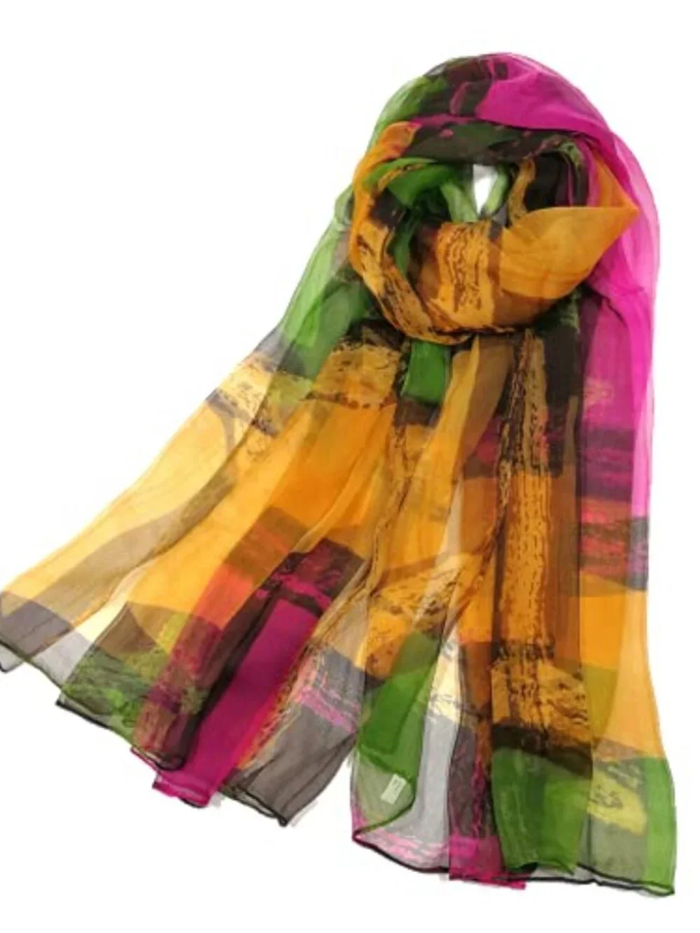 Mulberry Silk Blend Oblong Scarf - 62x40 inches